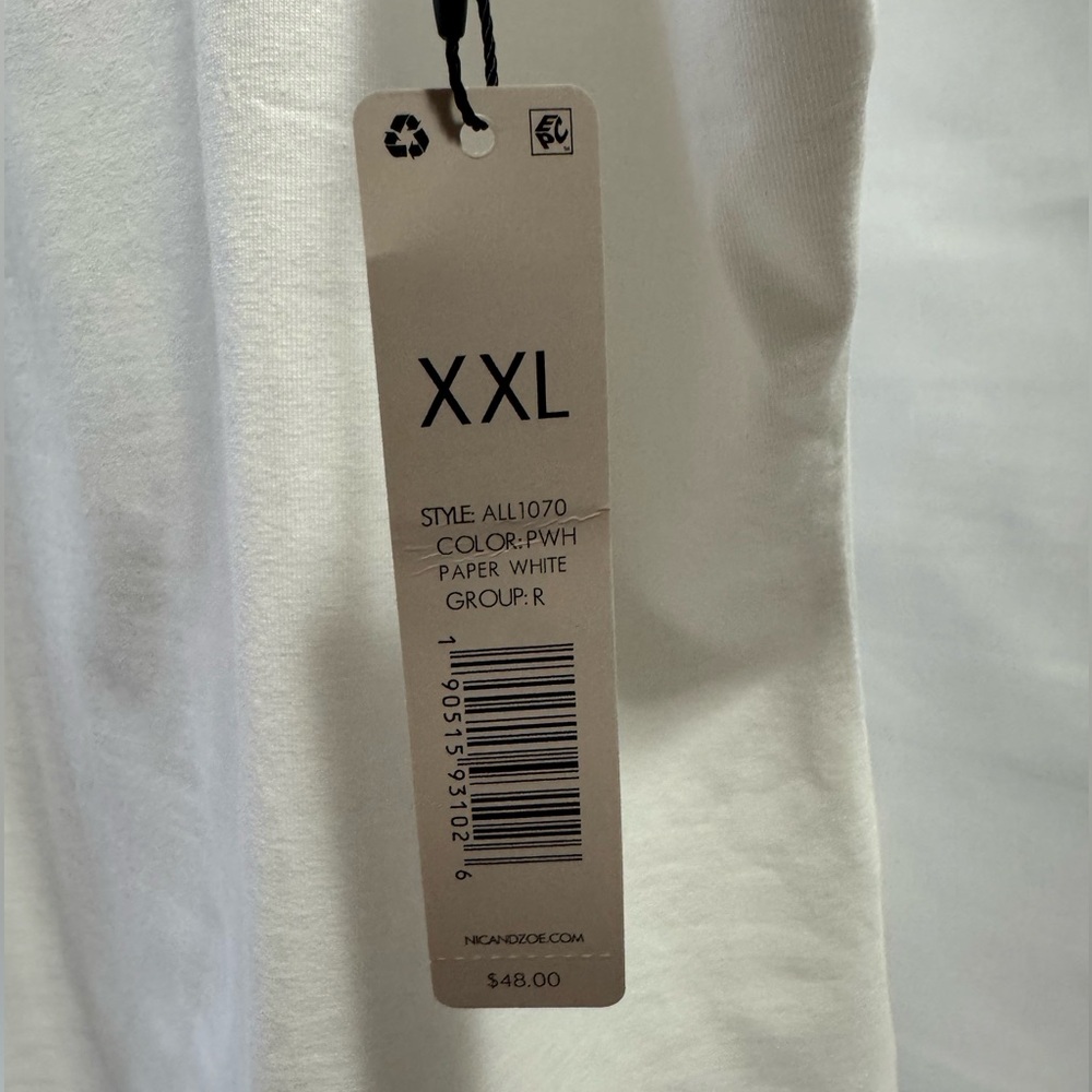 New NIC+ZOE White Women's Tank Top size XXL - Picture 5 of 7